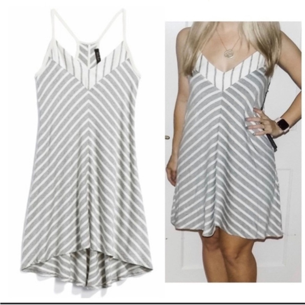 NWT Stitch Fix Laila Jayde Womens Paula Knit Dress Mitered Stripe Racerback M